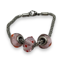 TINI-47 Pulsera 3 Donas Rosas Acero Quirúrgico - comprar online