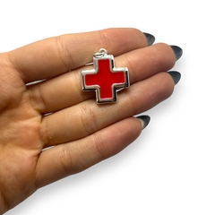 A/C Dije Cruz Roja / Ultimas Unidades (25 mm) Acero Blanco - comprar online