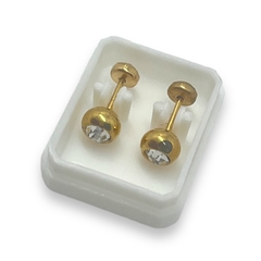 3322-122 Abridor Bolita 6 mm y Cubic Blanco Acero Dorado - comprar online