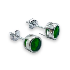 1.5 gr Aros Pasantes Cubic Verde (7 mm) - Últimas Unidades Plata Italiana