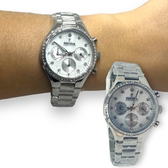 Reloj Festina Dama F20401 Cronografo Acero - Cuadrante con Cubics Agente Oficial - tienda online