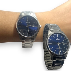 Reloj Festina F20511/3 Plateado Hombre - Fondo Azul