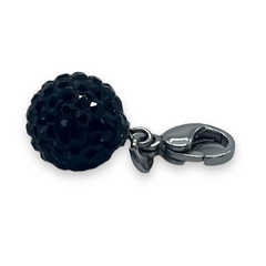 CAR-209-N Dije Bola de Fuego Negra (13 mm) con mosquetón Acero Quirúrgico - comprar online
