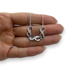 4.4 gr Pulsera Tres Infinitos con Cubics Plata Italiana - tienda online