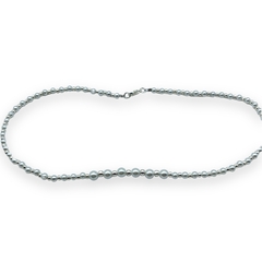 VOL-103 Conjunto Perlas de Vidrio Degrade Blancas Acero Blanco - comprar online