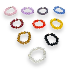 VOL-105 Anillos Elastizados - Variedad de Colores Cristal de Roca