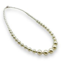 VOL-103-2Conjunto Degrade Perlas Blancas de Vidrio (45 cm) Acero Blanco en internet