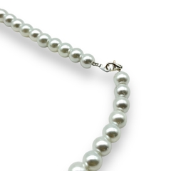 VOL-107 Collar Perlas de Vidrio (8mm) - Variedad de Colores Plata 925 en internet