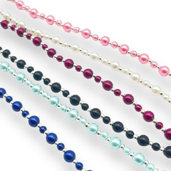 VOL-101 Pulsera Perlas Degrade 4 y 6 - Variedad de Colores Acero Blanco - comprar online
