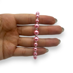 VOL-101 Pulsera Perlas Degrade 4,6,8 mm Rosa Acero Blanco en internet