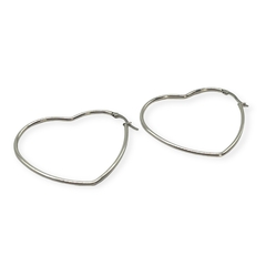 3454-GR Aros Argollas Corazon (40 mm) Acero Quirúrgico - comprar online