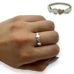 ART-162 Anillo Corazones Plata 925 - comprar online