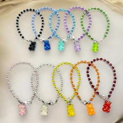 YUMMY-VOL Pulsera Cristal de Roca y Yummy - Variedad de Colores Acero Blanco