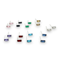 ART-129 Aros Pasantes - Variedad de Colores (8mm) Plata 925 - comprar online