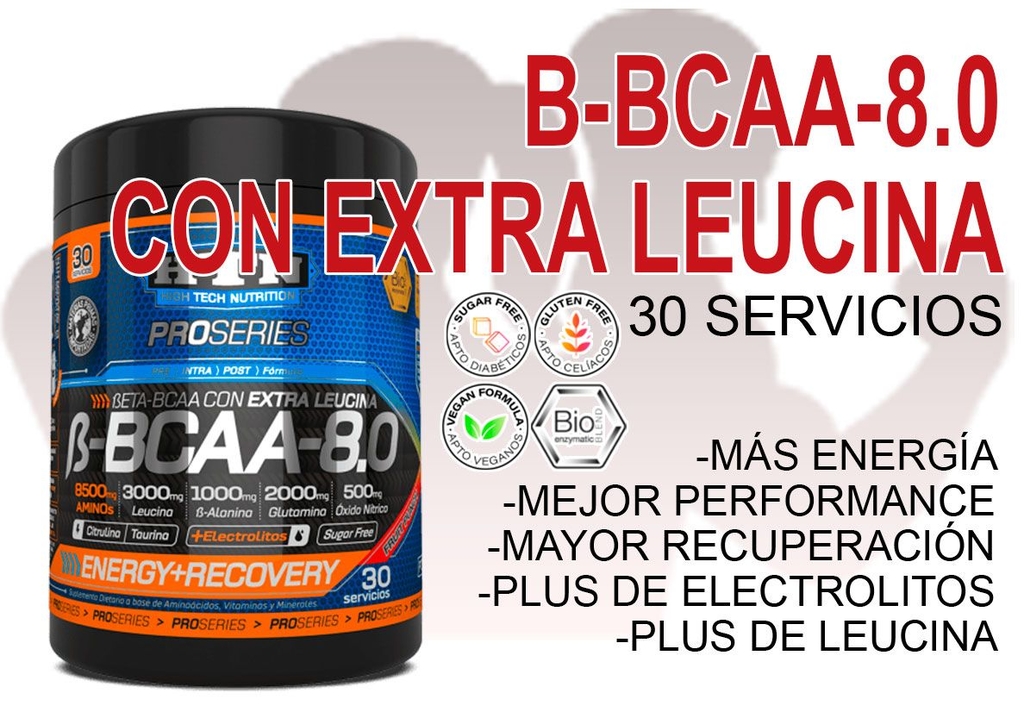 B-BCAA-8.0 CON EXTRA LEUCINA (30 serv) - HTN