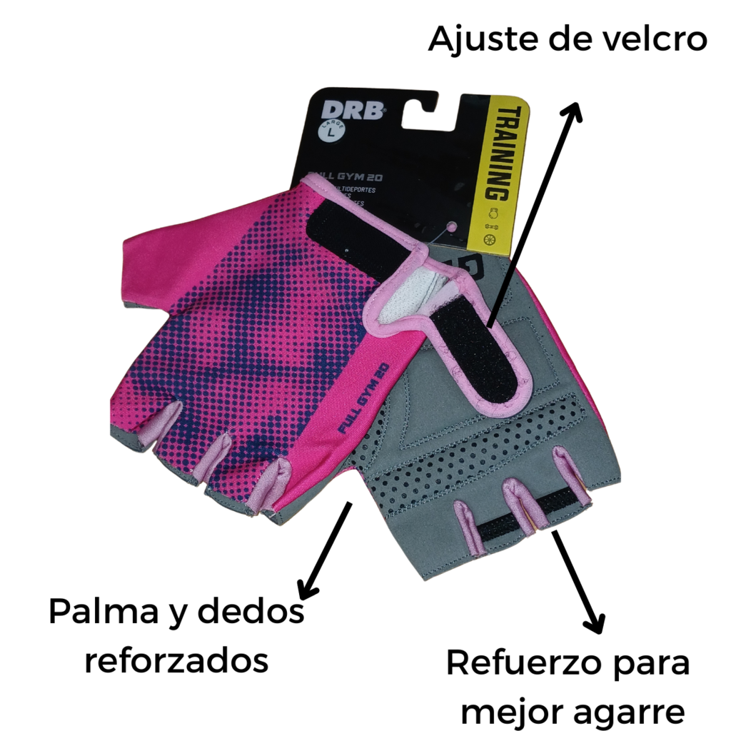 Guantes Gimnasio Fitness Mir Abrojo Entrenamiento Rosa Gym