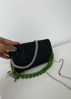 Mini Bag Black Treasure (correa verde)