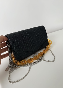 Mini Bag Black Treasure (correa naranja)