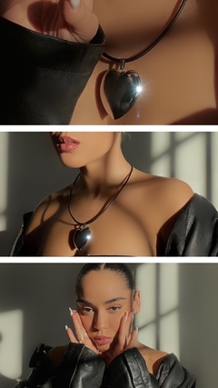 The Puffy Heart Necklace (ACERO) - tienda online