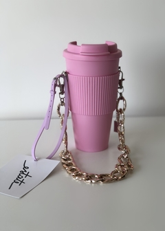 Cup Holder Pink & Gold (vaso + porta vaso con cadena)