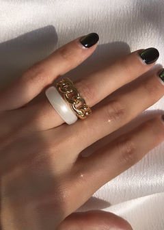 Pretty Please Vidrio & Juicy Ring dorado (2 anillos) - tienda online