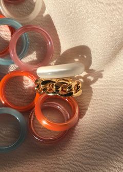 Pretty Please Vidrio Ring (por unidad 5 colores pasteles) - tienda online