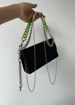 Mini Bag Black Treasure (correa verde) - comprar online