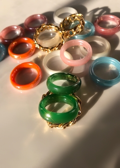 Pretty Please Vidrio Ring (por unidad 5 colores pasteles) en internet