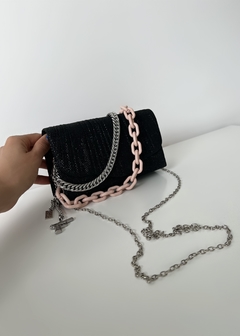 Mini Bag Black Treasure (correa rosa) - comprar online