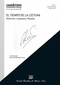 CUADERNOS SIGMUND FREUD 30 (EL TIEMPO DE LA LECTURA).REVISTA DE PSICOANALISIS