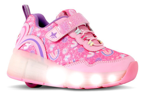 Zapatillas Footy Con Rueda Luz Led Usb Para Nina Voce
