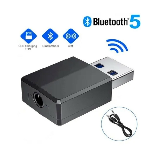 2 En 1 Transmisor Receptor Bluetooth 5.0 Audio 3,5mm Tv