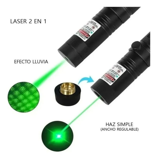 Puntero Laser Verde Punto Efectos Lluvia Bateria Recargable