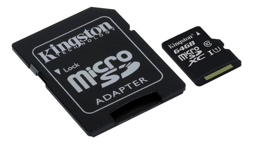 MEMORIA MICRO SD 64GB 100MB/S CANVAS KINGSTON - TodoVision