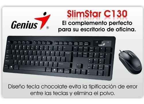 Kit Teclado Y Mouse Slimstar C130 Genius Usb Con Cable