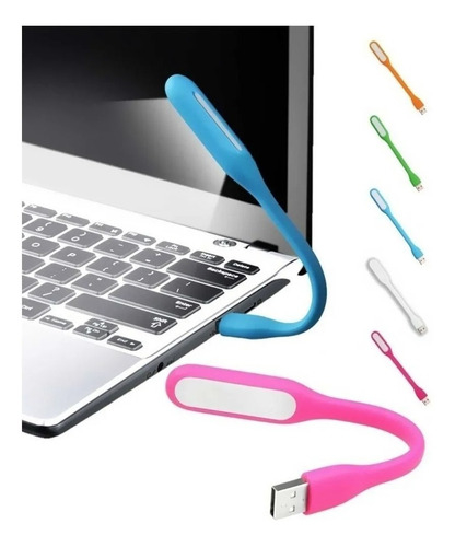 Luz de lectura USB, luz para laptop, luz de teclado para computadora con  cuello de cisne ajustable, 3 colores x 3 luces USB de brillo/1 pieza + 3