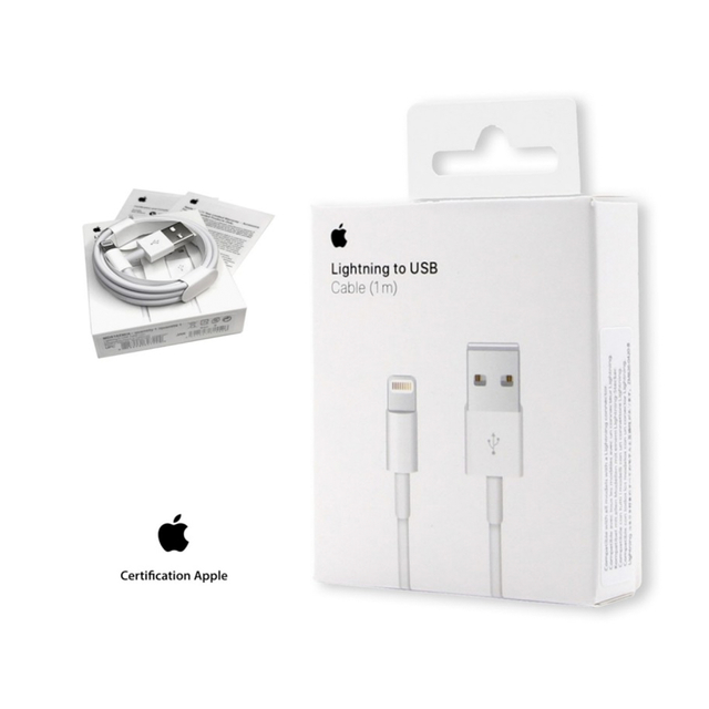 Cargador + cable iphone 1 metro para iphone 5/6/7/8/ plus - Blanco GENERICO