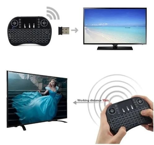 Mini Teclado Inalambrico Retroiluminado Led Smart Tv Android