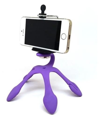  Trípode para teléfono, compatible con iPhone, Android, cámara y  gopro, mini trípode pequeño y ligero con patas flexibles (azul) : Celulares  y Accesorios