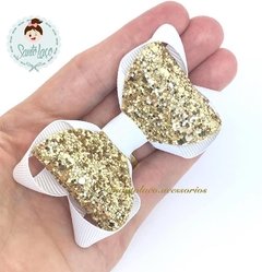 Lívia Glitter Branco com Dourado