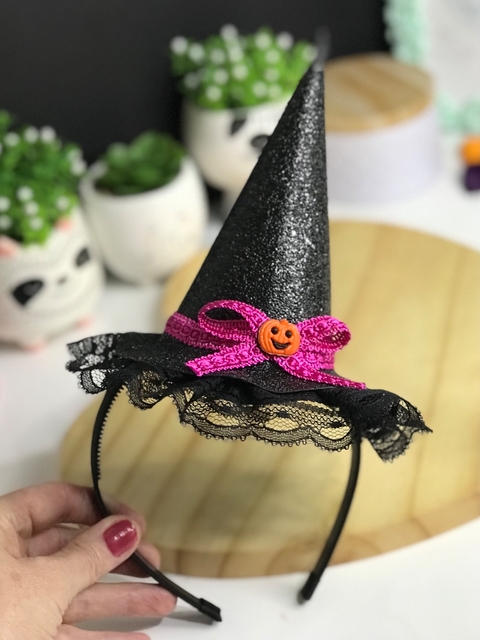 Tiara chapéu de bruxa