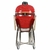 KAMADO PAMPA ROJO CON CARRO ACERO INOX Y ACCESORIOS DE MADERA 55x120CM (701185)