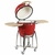 KAMADO PAMPA ROJO CON CARRO ACERO INOX Y ACCESORIOS DE MADERA 59x122 CM (701186) - comprar online