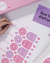 Stickers para packaging (lila y rosa) ¡75 Stickers + 125 minis! - comprar online
