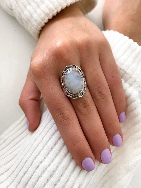 ANILLO CON PIEDRA LUNAR ANP102 Bella Donna Boutique