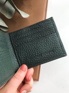 Billetera de Cuero Graneado Verde Inglés - comprar online