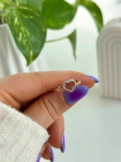 Anillo Corazón con strass (Cod ANR028)