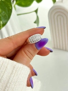 Anillo Sello bombé con strases (Cod ANL70)