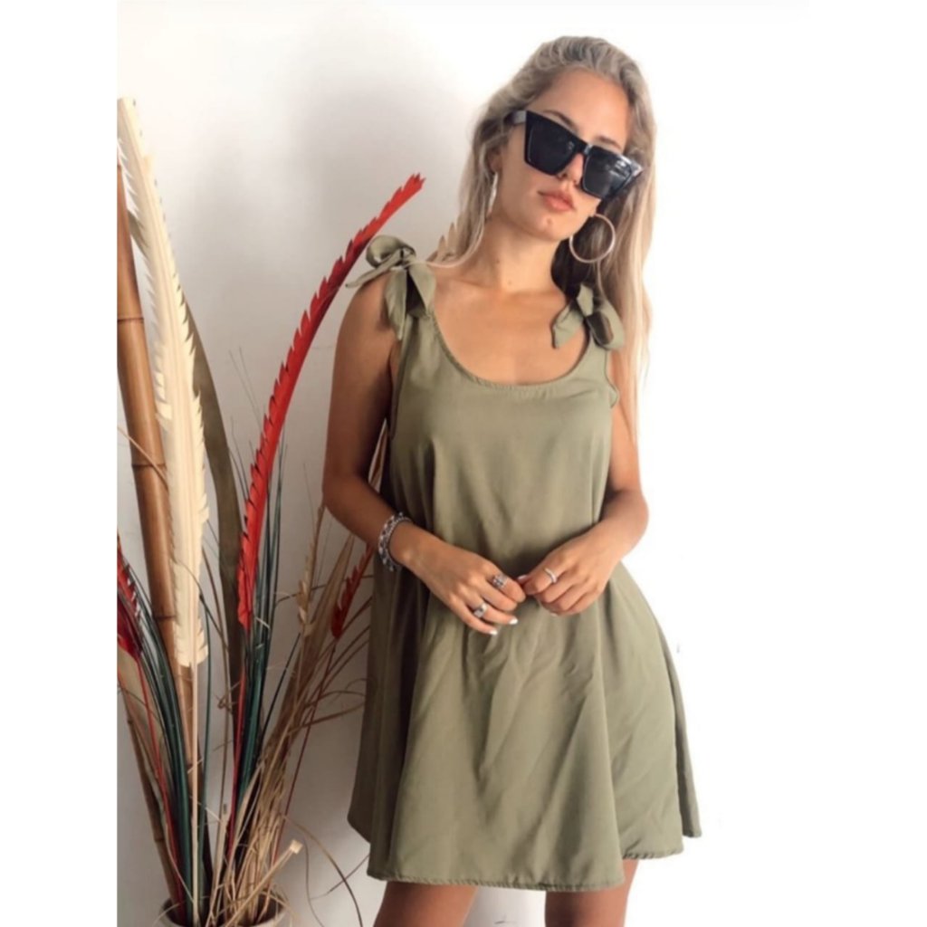 Vestido Corto Martina de de fibrana Suelto con caida fresco para el
