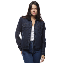 JAQUETA JEANS LYCRA FEM FORRO PELO - WF7034